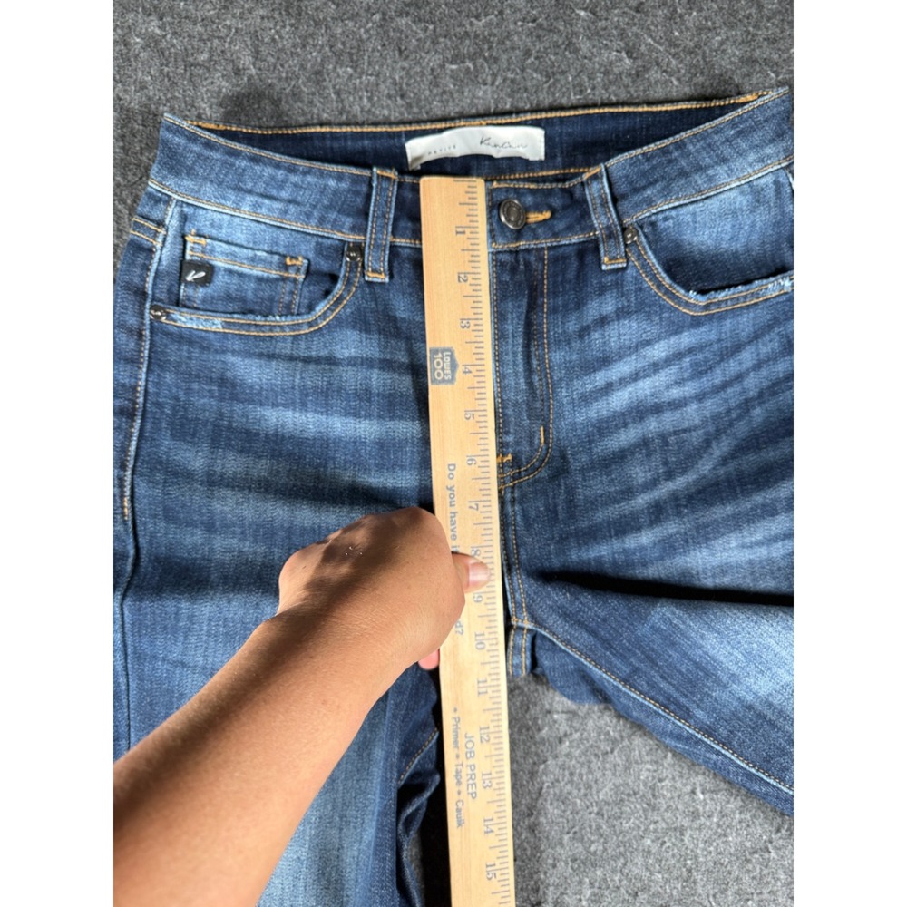 KanCan Petite Flare Jeans Medium Wash High Rise Denim KC6102LOH-PT Size 7/27 - Picture 8 of 11